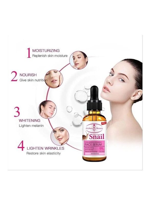 Aichun Beauty Snail Collagen Plus Vitamin E Face Serum, 4x30ml