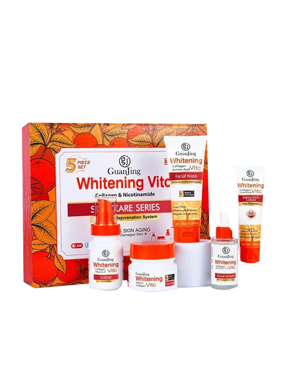 Guanjing Vitamin C Whitening Face Facial Skin Care Set, 5 Pieces