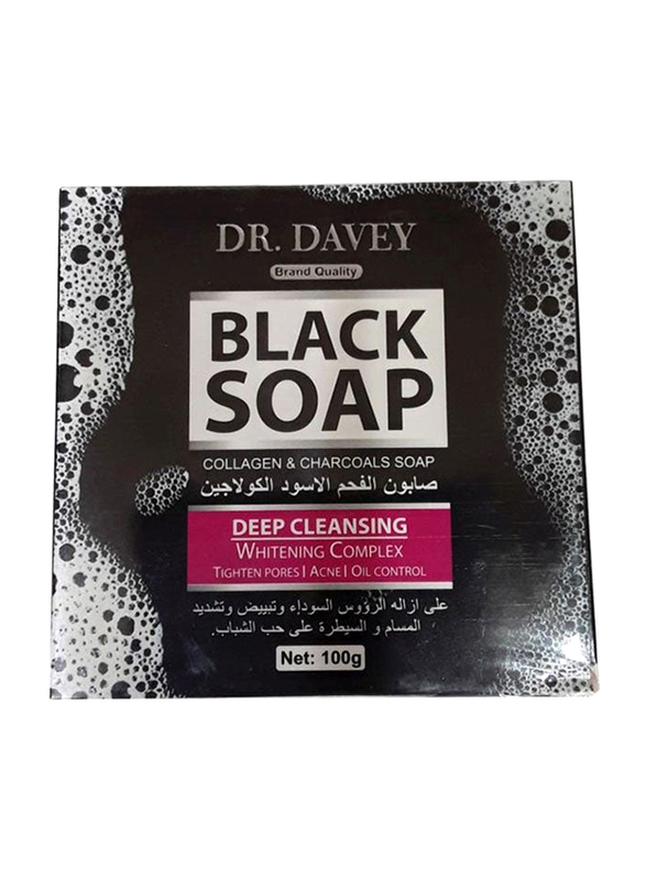 Dr. Davey Collagen & Charcoal Deep Cleansing Black Soap, 100gm