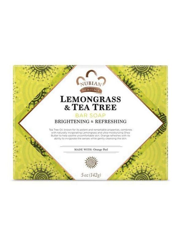 Nubian Heritage Lemongrass and Tea Tree Bar Soap, 5oz