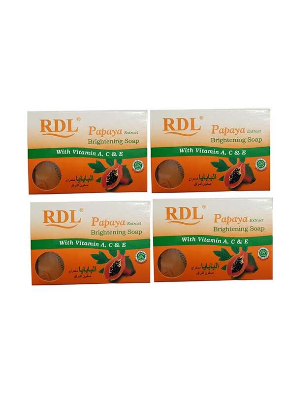 RDL Papaya Extract Brightening Soap Bar, 135gm, 4 Pieces