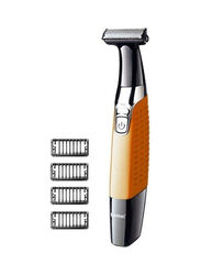 Kemei KM-1910 One Blade Rechargeable Electric Shaver, Yellow/Black