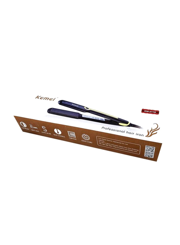 Kemei Professional Hair Straightening Iron, KM2116, Multicolour