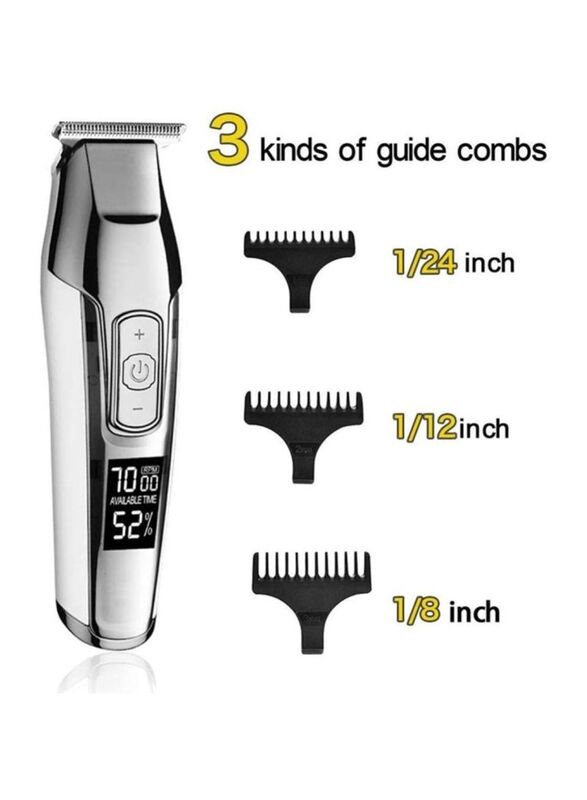 Kemei Rechargeable Electric Hair Clipper, Silver