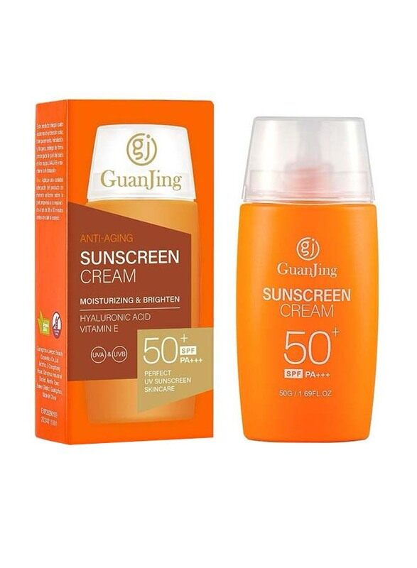 

Guanjing Sunscreen Cream Hyalironic Acid Vitamin E SPF 50 PA+++, 50 gm