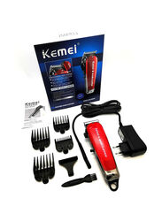 Kemei KM-2609 Professional Hair Trimmer, Red/Silver/Black