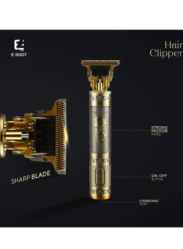 E Root Professional Razor Blades Hair Clipper, Gold/Grey