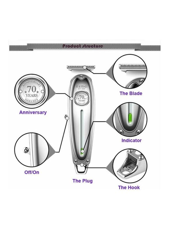 Kemei KM-1949 Professional Hair Clipper, Silver