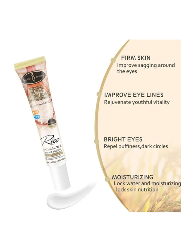 Aichun Beauty Natural Rice Nourishing Dark Eye Circles & Wrinkle Removal Eye Cream, 25ml