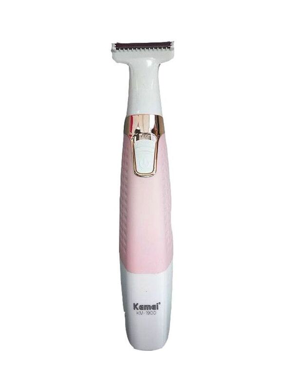 Kemei KM-1900 Rechargeable Body Shaver And Eyebrow Trimmer, Pink/White/Gold