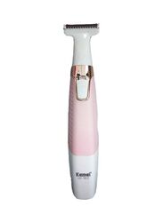 Kemei KM-1900 Rechargeable Body Shaver And Eyebrow Trimmer, Pink/White/Gold