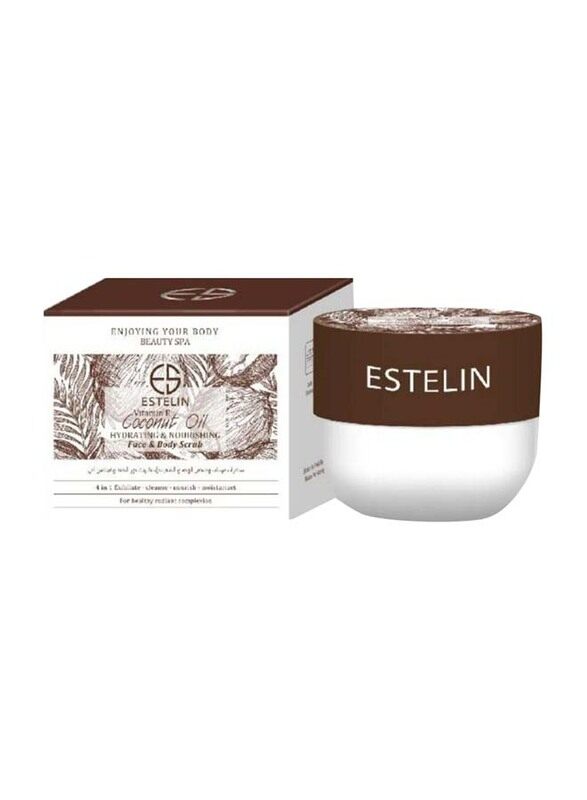 

Estelin Coconut Oil & Vitamin E Hydrating & Nourishing Face & Body Scrub, 250g