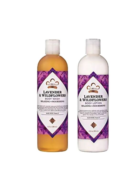 Nubian Heritage Lavender And Wildflowers Lotion And Body Wash Set, 13Oz
