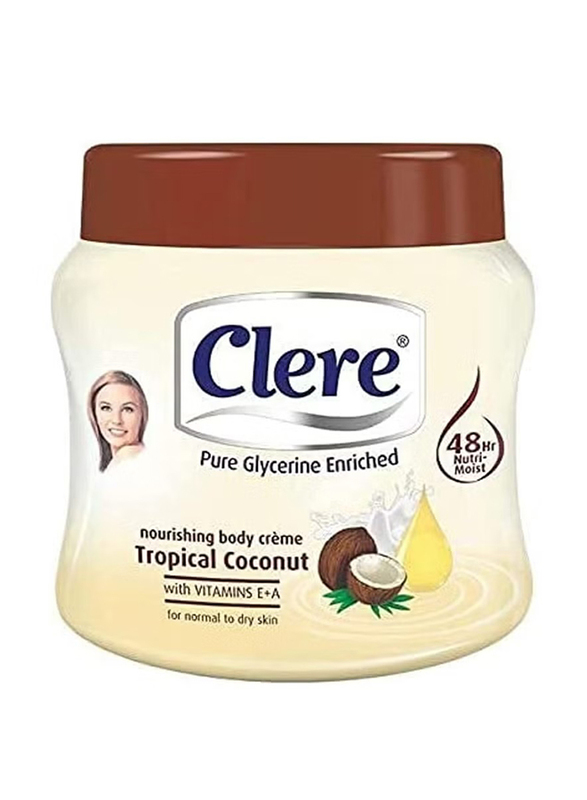 Clere Tropical Coconut Body Cream, 500ml