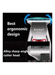 Kemei KM-032 Professional Rechargeable Hair Clipper Trimmer, Silver