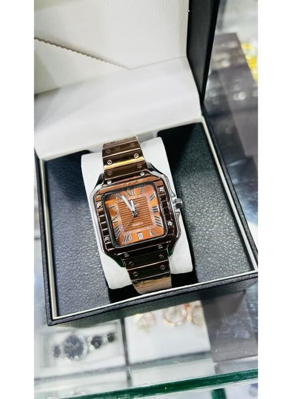 

Clasico Analog A Wonderful Square Watch for Men with Metal Band, Rose Gold