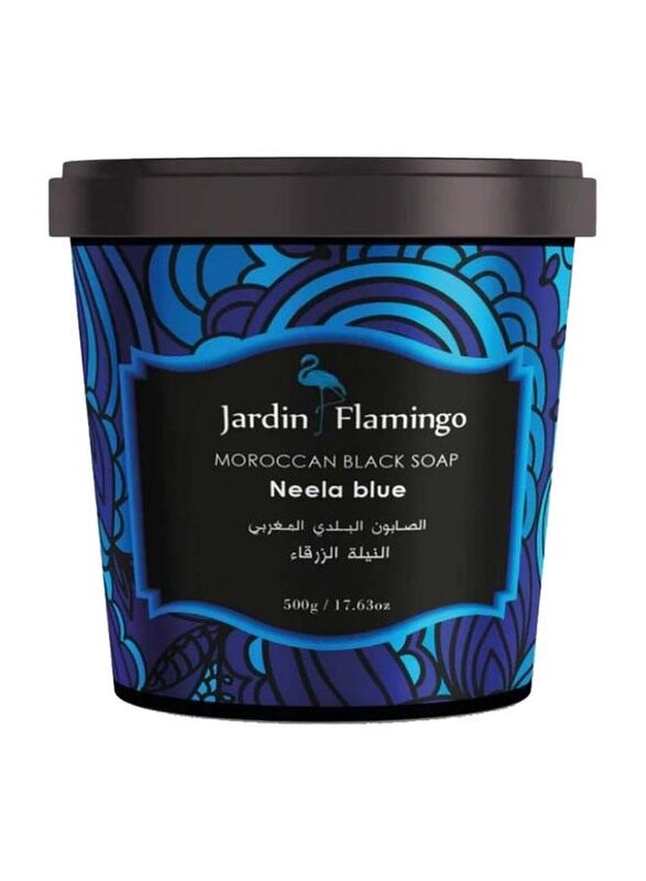 

Jardin Flamingo Neela Blue Moroccan Black Soap, 500gm