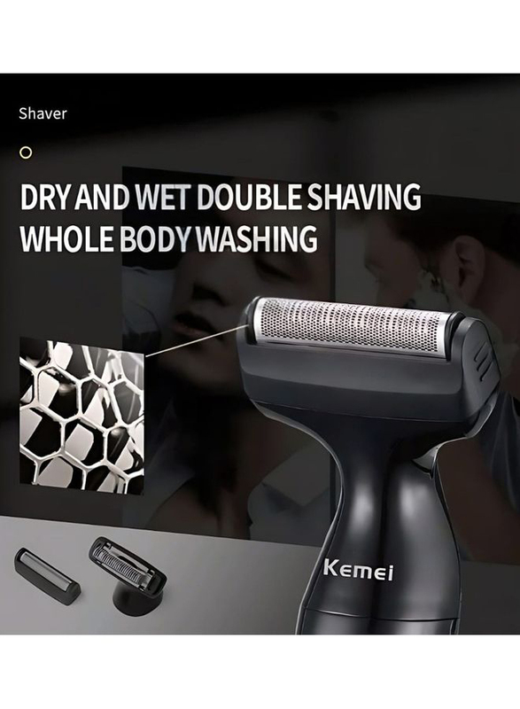 Kemei Professional Design 3 In 1 Electric Multi Function Men Grooming Set, KM-114, Black