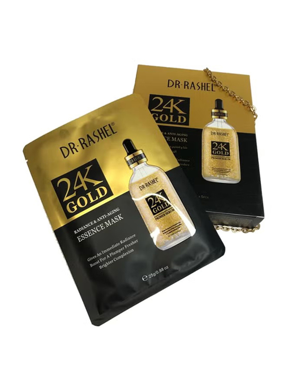 Dr. Rashel 24K Gold Radiance & Anti-Aging Essence Mask, 5 x 25gm