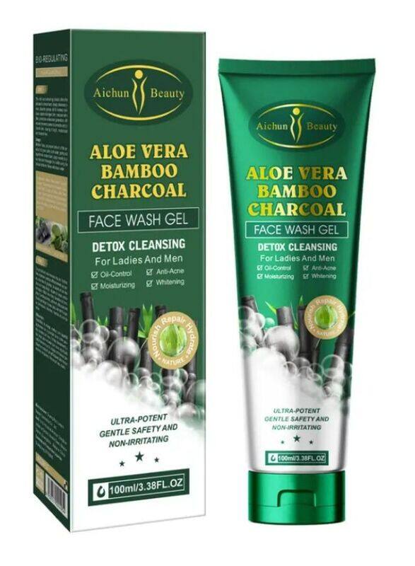 

Aichun Beauty Best Anti Acne Oil Control Aloe Vera Bamboo Charcoal Foam Face Wash Gel Cleanser, 100ml