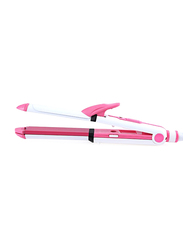 Kemei Multi Function 3 In 1 Ceramic Straighter, KM-1213, Pink