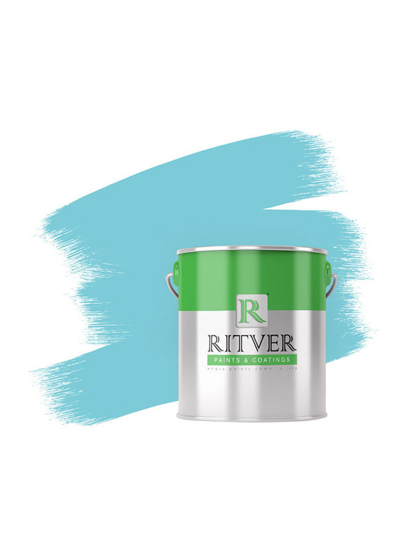 Ritver Premium Water-Based Wall Paint Emulsion, 3.6L, Turquoise 502