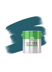 Ritver Premium Water-Based Wall Paint Emulsion, 3.6L, Petroleum Blue 615