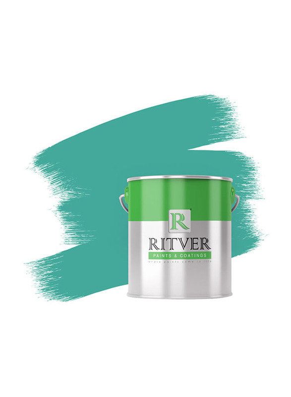 Ritver Premium Water-Based Wall Paint Emulsion, 3.6L, Teal Green 613