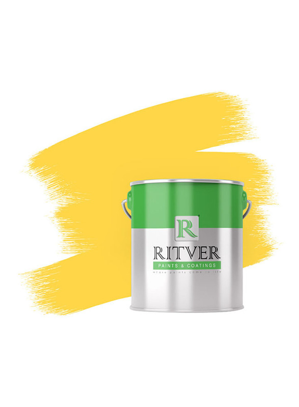 Ritver Premium Water-Based Wall Paint Emulsion, 3.6L, Banana Yellow 206