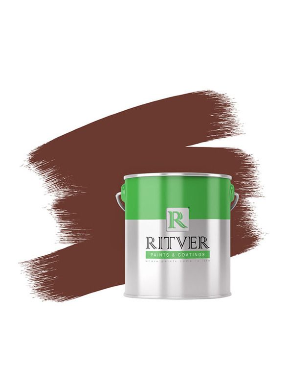 Ritver Premium Water-Based Wall Paint Emulsion, 3.6L, Deep Brown 802