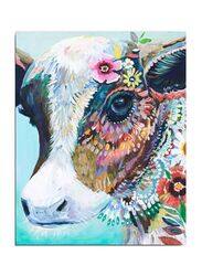 Colourful Cow Canvas Print Art Canvas Wall Poster Oil Painting, 8 x 12-inch, Multicolour