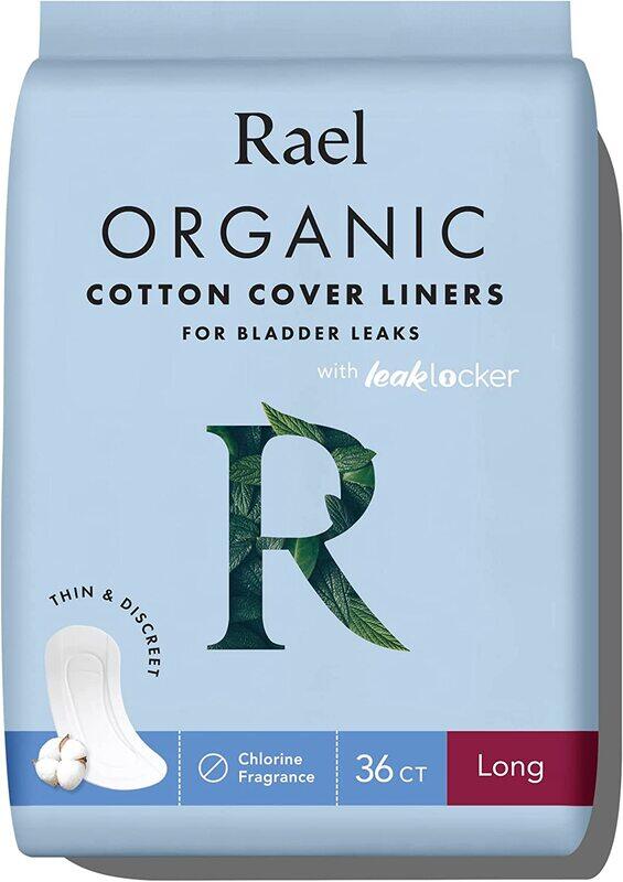 

Rael Organic Cotton Cover Panty Liners for Bladder Leaks - Long