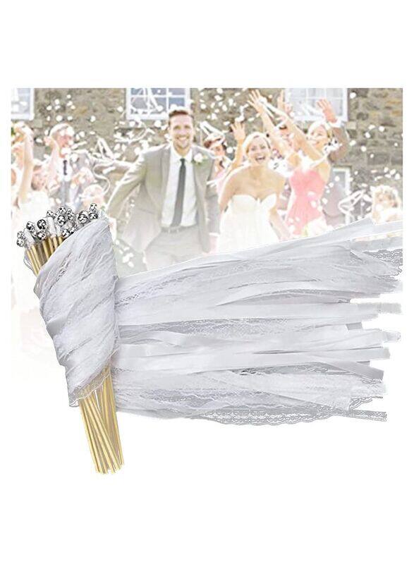 

Generic Wedding Wall Bands Magic Wands with Bell, Beige/White