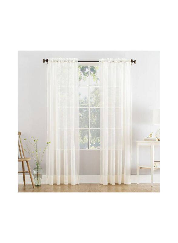

Mainstays Sheer Window Panel Curtains, 84-inch, Ivory