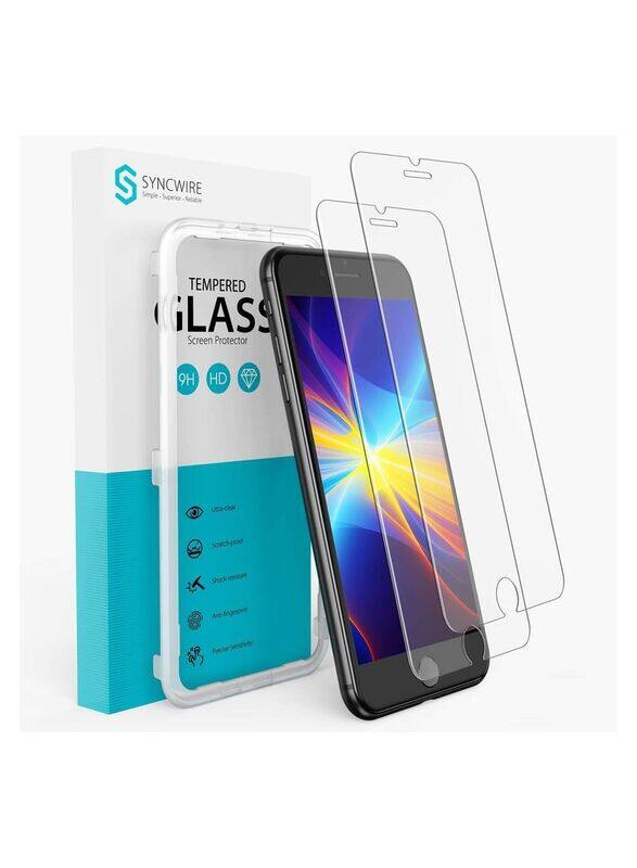 

Unspecified Syncwire iPhone 8 Plus/7 Plus Anti-Bubble Tempered Glass Screen Protector, 2-Pieces, Transparent