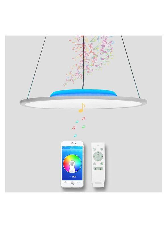 

Generic LED Pendant Smart Light with Bluetooth Speaker, App, Remote Control, RGB Colour and Brightness Control, White