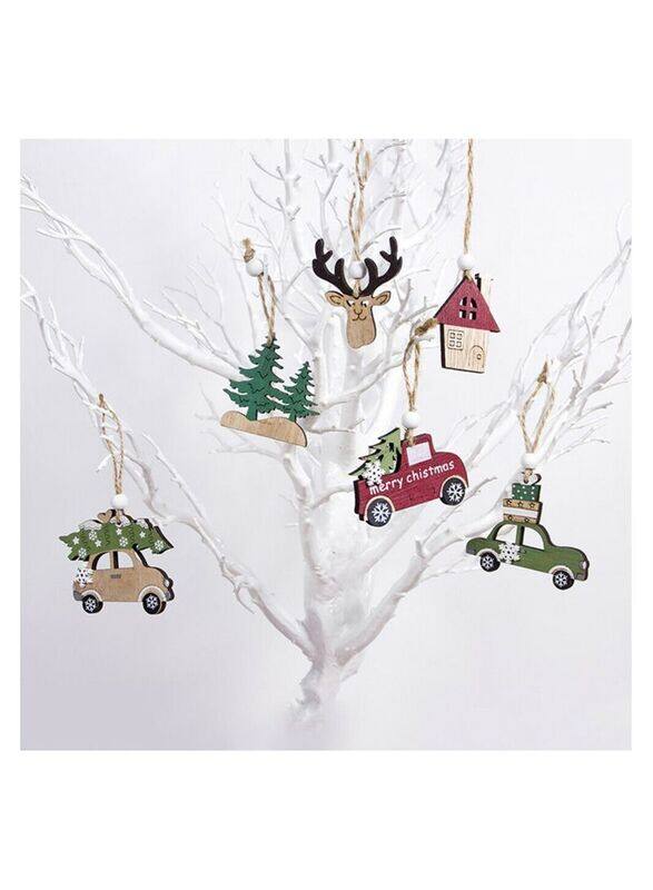 

Generic Wooden Hanging Christmas Tree, 6 Pieces, Multicolour