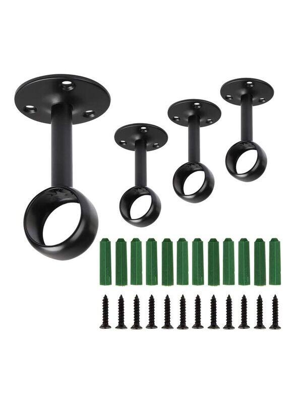 

Generic Ceiling Mount Bracket Stainless Steel Flange Rod Holder, 4 Pieces, Black