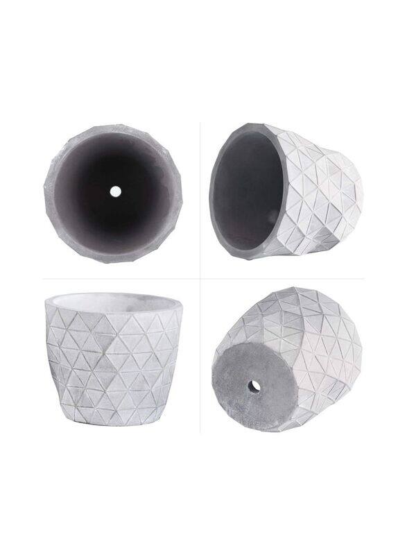 

T4U Cement Succulent Round Planter Pots, 2 Pieces, Grey