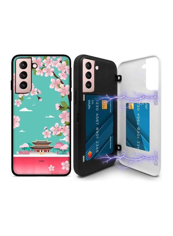 

Unspecified Samsung Galaxy S21 6.2-inch Cherry Blossom Custom Made Magnetic Door TPU Mobile Phone Case Cover With Credit Card Slots, Multicolour
