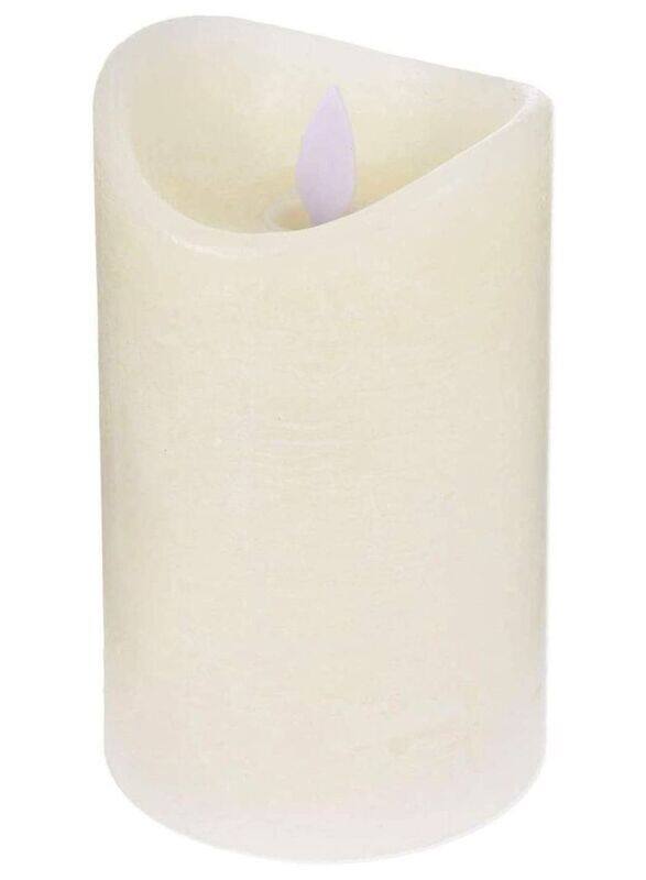 

Generic Flameless Real Wax Candles with Movable Flame and Timer Battey Operated, 12.5 x 7.5cm, White