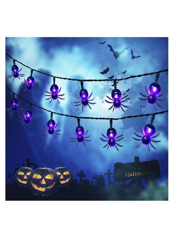

Generic 47" LED Spider String Lights for Halloween Party Decoration, Purple