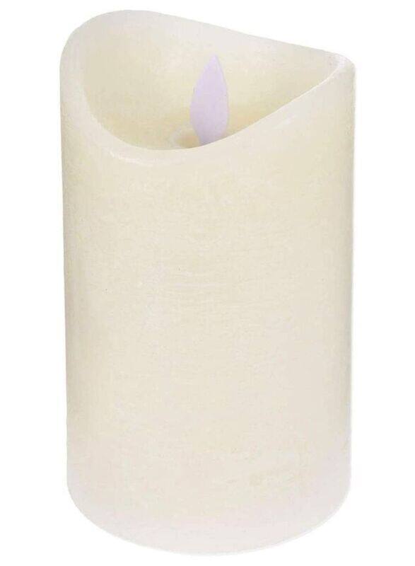 

Generic Flameless Real Wax Candles with Movable Flame and Timer Battey Operated, 15 x 7.5cm, White