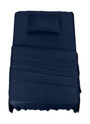 Utopia Bedding Soft Brushed Microfiber Bed Sheet Set, 1 Fitted & Flat Sheet + 1 Pillowcase, Single, Navy Blue
