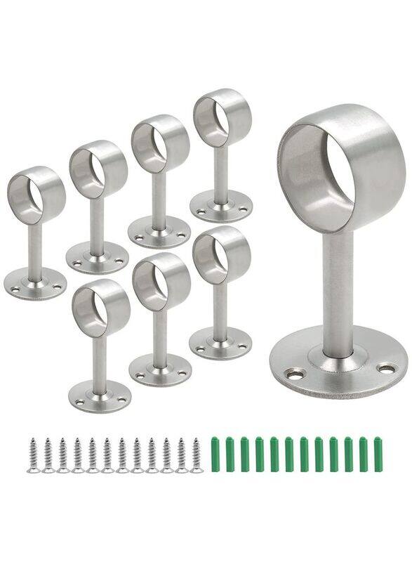 

Generic Stainless Steel Ceiling Curtain Rod Brackets, 1/4-inch, 8 Pieces, Silver