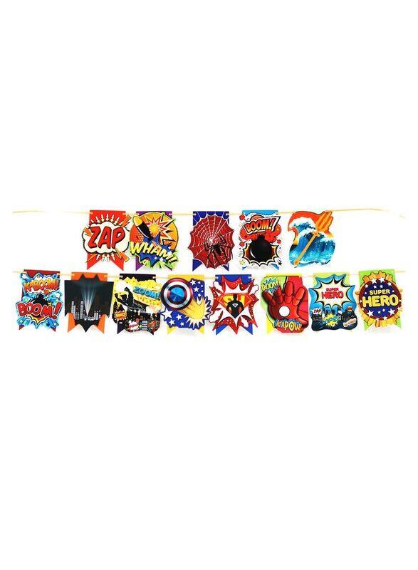 

Generic Super Hero Flag Banner Decorations, Multicolour