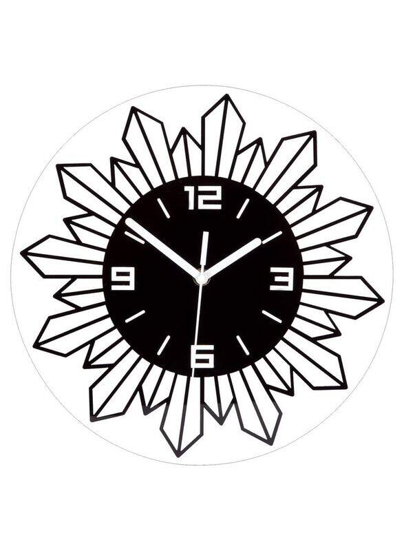 

Generic Non Ticking Mute Modern Round Wall Clock, 30cm, White/Black
