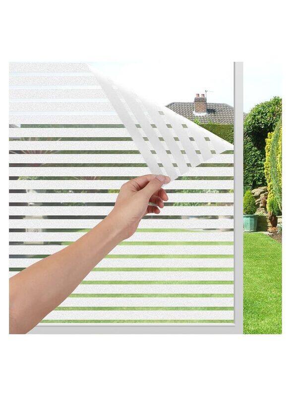 

Generic Self-Adhesive Frosted Glass Window Privacy Film Stripes, 45 x 200cm, White