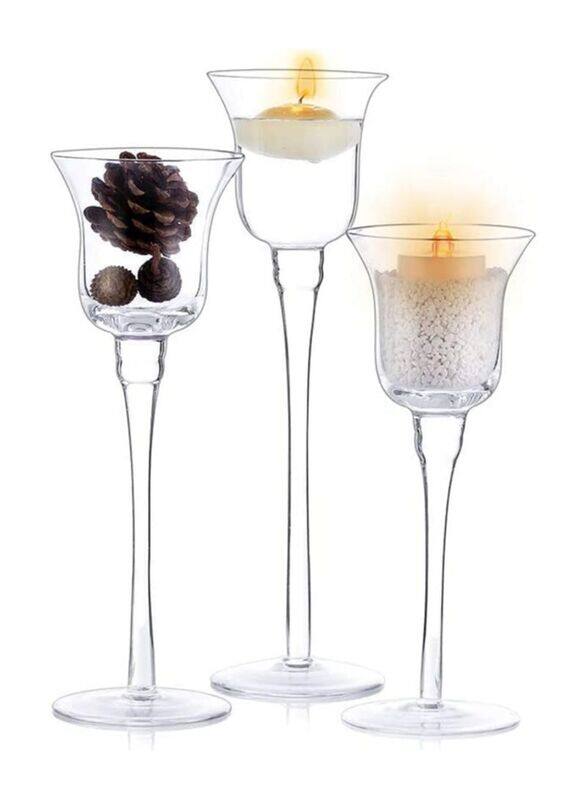 

Generic Hurricane Glass Tea Light Candle Holder, 3 Pieces, Clear