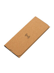 Foldycork Strong Foldable Mousepad with Wireless Charger, Beige